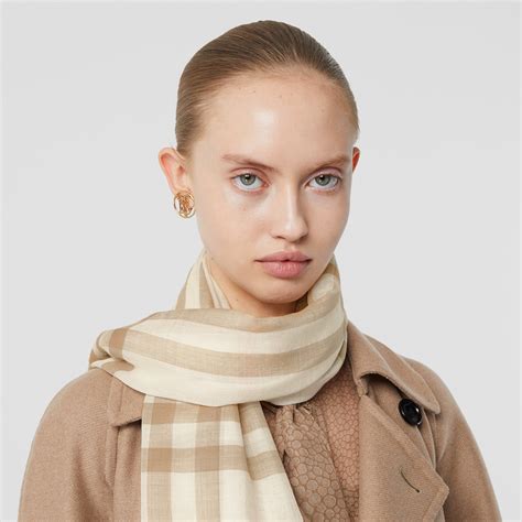 burberry white alabaster scarf|Check Lightweight Wool Silk Scarf in ALABASTER .